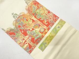 花鳥更紗模様織り出し　名古屋帯